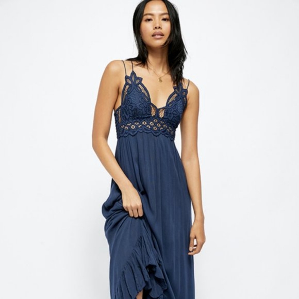 Free People size L Adella Maxi Midnight Blue